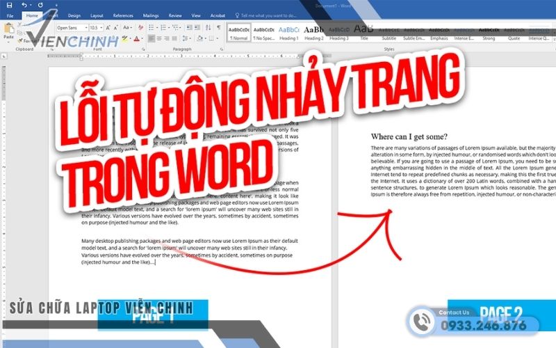 Sửa Lỗi Bị Nhảy Trang Trong Word