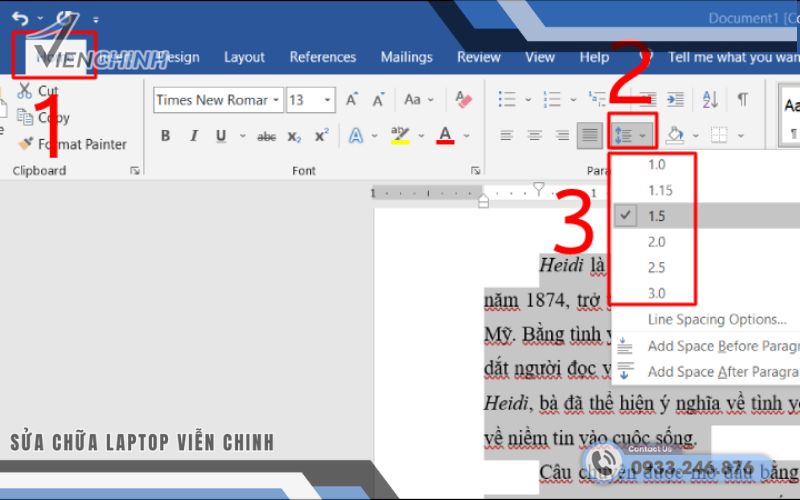 Điều chỉnh khoảng cách trước và sau bảng