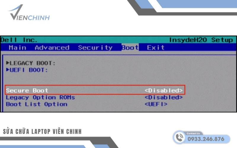 Tắt Secure Boot và Fast Boot trong BIOS
