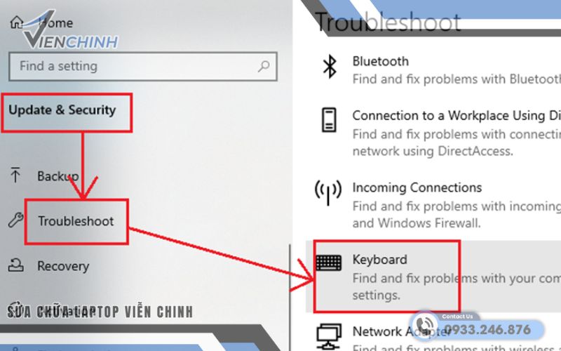 Sử dụng công cụ Keyboard Troubleshooter