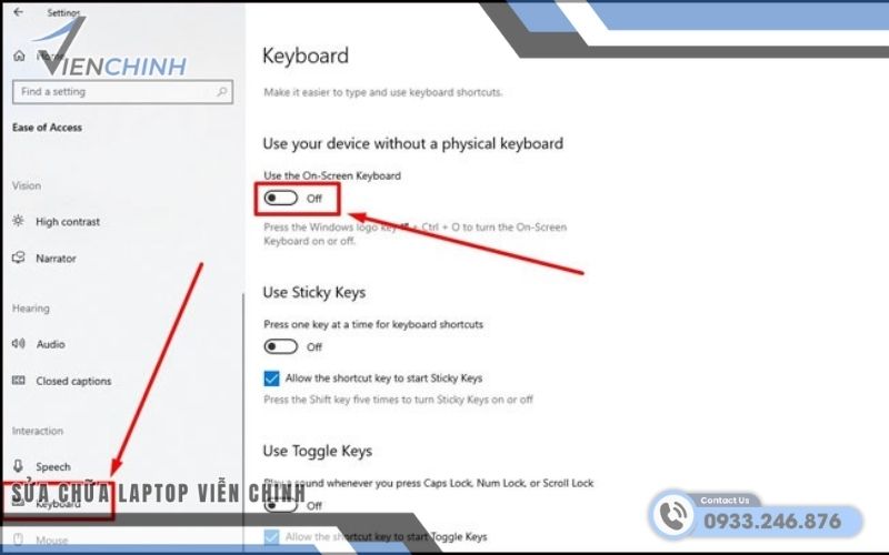 Tắt Sticky Keys Và Các Tính Năng Trợ Năng