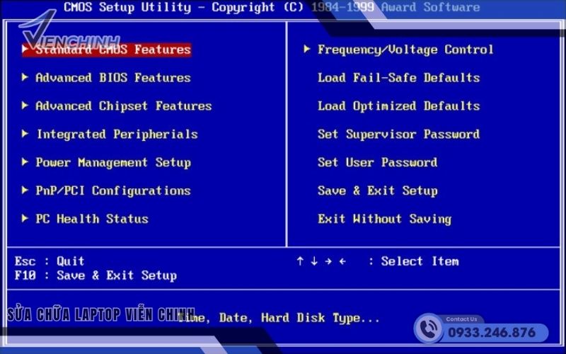 Khởi động lại BIOS