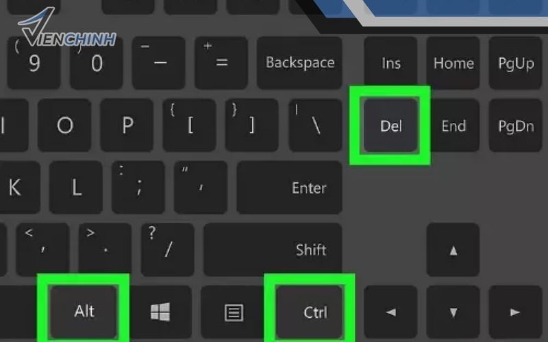 Sử dụng tổ hợp phím Ctrl + Alt + Delete để tắt
