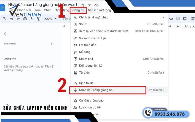 Nhập văn bản bằng giọng nói Word 2016, 2021 (Microsoft 365)
