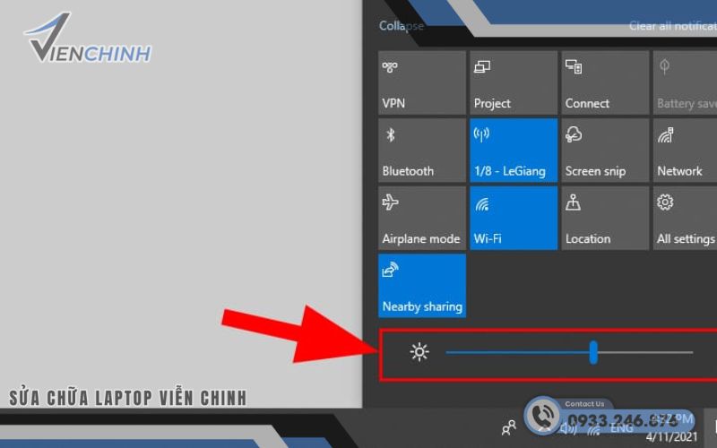 Chỉnh độ sáng trong Settings trên Windows
