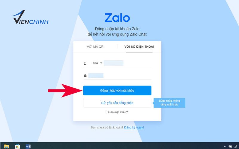 Cách 2: Đăng Nhập Zalo Web Bằng Số Điện Thoại Và Mật Khẩu