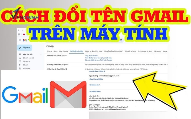 Cách Đổi Tên Gmail Trên Máy Tính